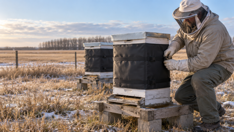 How to Wrap Beehives for Winter in Alberta